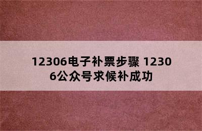 12306电子补票步骤 12306公众号求候补成功